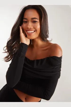 Pink Vanilla Long Sleeve Slinky Bardot Top - S