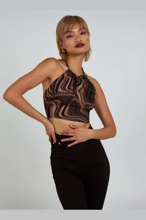 Pink Vanilla Halter Neck Marble Print Top - L