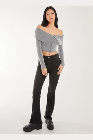 Pink Vanilla Fold Over Zip Bardot Top - L