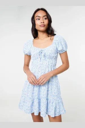 Pink Vanilla Puff Sleeve Printed Mini Dress - L