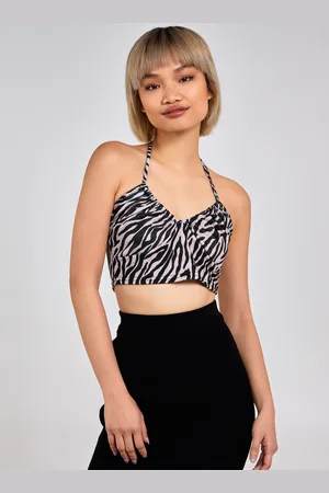 Pink Vanilla Zebra Print Halter Neck Top - 12