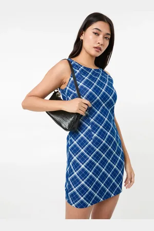 Pink Vanilla Check Print Mini Dress - L