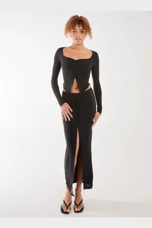 Pink Vanilla Slinky Ruched Maxi Skirt - S