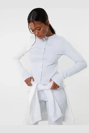 Pink Vanilla Ribbed Button Front Top - L