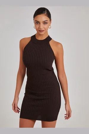 Pink Vanilla Rib Bodycon Midi Dress - L - - L