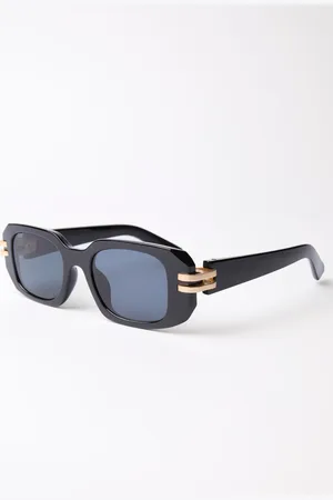 Pink Vanilla Rectangle Gold Detail Sunglasses - ONE
