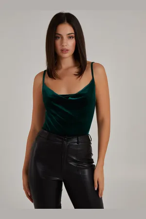 Pink Vanilla Velvet Cowl Neck Bodysuit - 10