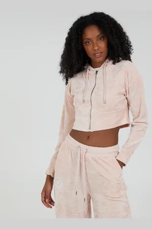 Pink Vanilla Zip Front Cropped Hoodie - S
