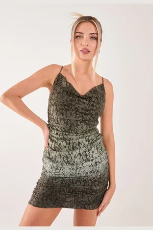 Pink Vanilla Lace Cowl Ombre Mini Dress - 10