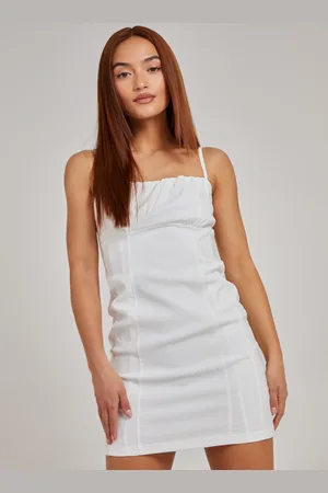 Pink Vanilla Gathered Bengaline Bodycon Dress - 6