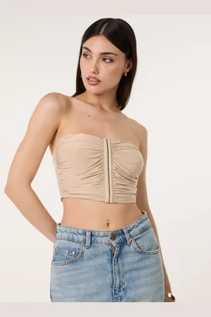 Pink Vanilla Bandeau Eyelet Detail Corset Top - L