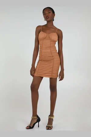 Pink Vanilla Ruched Mesh Bodycon Dress - 10