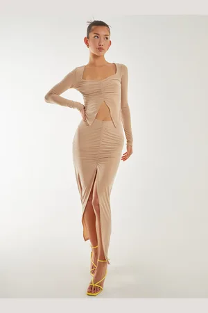 Pink Vanilla Slinky Ruched Maxi Skirt - S