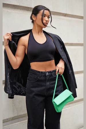 PRETTYLITTLETHING Basic Slinky Scoop Neck Halter Top