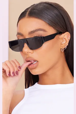 PRETTYLITTLETHING Matte Metal Frame Slim Visor Sunglasses