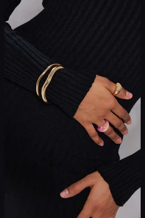 PRETTYLITTLETHING Gold Simple Multipack Bangles
