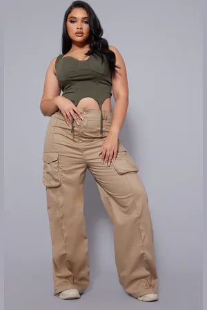 Kate Kasin Palazzo Trousers for Women,Straight Cargo High Waiste Pants for  Business Office Casual Apricot : Amazon.co.uk: Fashion