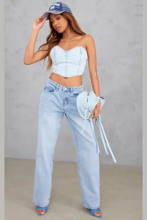 PRETTYLITTLETHING Vintage Bleach Wash Rigid Straight Leg Jeans