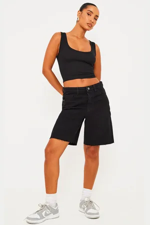 PRETTYLITTLETHING Loose Fit Boyfriend Denim Short