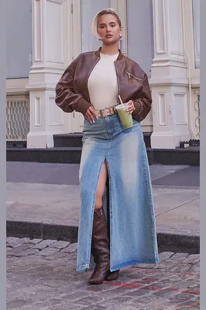 PRETTYLITTLETHING Faux Leather Mottled Texture Zip Detail Bomber Jacket