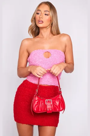 PRETTYLITTLETHING PU Eyelet Buckle Shoulder Bag