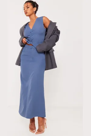 PRETTYLITTLETHING Tailored Woven High Waist Midaxi Skirt