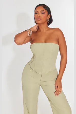 PRETTYLITTLETHING Shape Woven Lace Up Back Corset