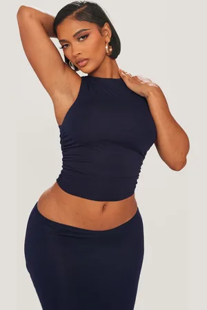 Stone Cargo Lace Up Side Zip Up Crop Top
