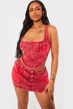 PRETTYLITTLETHING Shape Washed Denim Corset