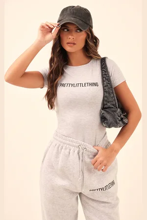 PRETTYLITTLETHING Logo Short Sleeved Bodysuit