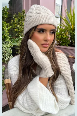 PRETTYLITTLETHING Beige Cable Knit Beanie