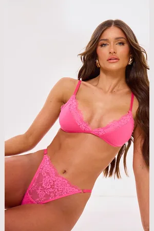 PRETTYLITTLETHING Jersey Lace Trim Bralette