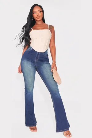 PRETTYLITTLETHING Shape High Waist Skinny Flared Jeans