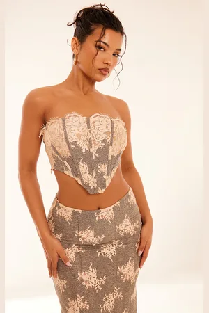 PRETTYLITTLETHING Contrast Lace Detail Corset