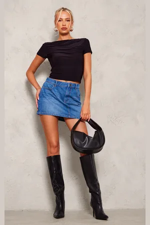 PRETTYLITTLETHING Tall Asymmetric Micro Mini Skirt