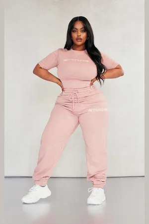 PRETTYLITTLETHING Plus High Waisted Cuffed Joggers