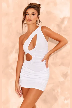 PRETTYLITTLETHING Soft Touch One Shoulder Cut Out Bodycon Dress