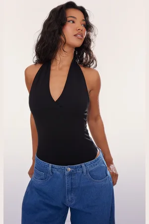 PRETTYLITTLETHING Modal Cotton Halter Bodysuit