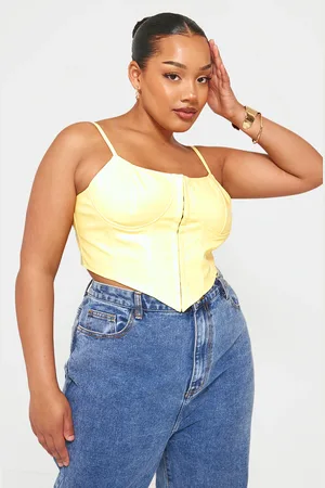 PRETTYLITTLETHING Plus Hook And Eye Seam Detail Corset Top