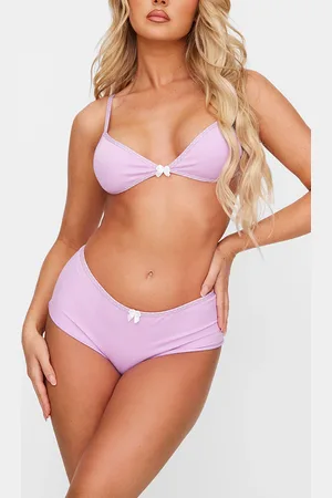PRETTYLITTLETHING Lilac Bow Detail Knickers