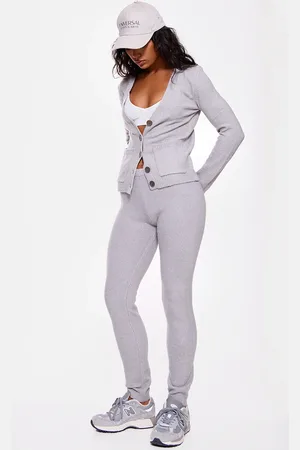 PRETTYLITTLETHING Charcoal Basic Knit Leggings