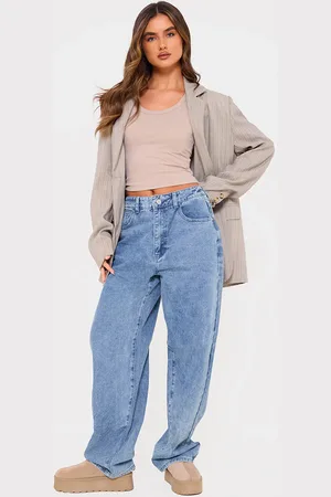 PRETTYLITTLETHING Dipped Back Waistband Boyfriend Jeans