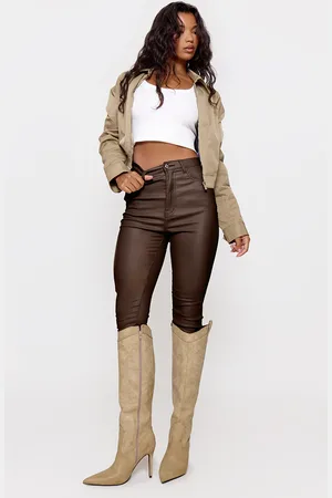 PRETTYLITTLETHING Hourglass Coated Skinny Jeans