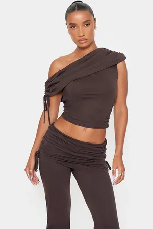 PRETTYLITTLETHING Ruched Side Off The Shoulder Top