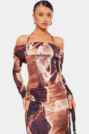 PRETTYLITTLETHING Petite Slinky Bardot High Cut Bodysuit