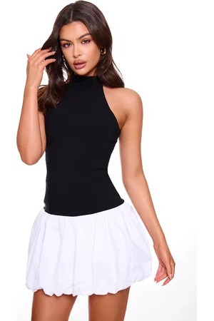 PRETTYLITTLETHING Contrast Puffball Dress