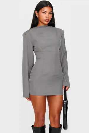 PRETTYLITTLETHING Woven Batwing Bodycon Dress