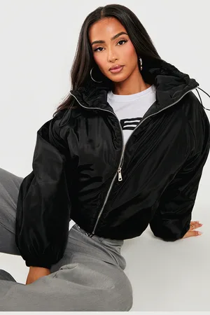 PRETTYLITTLETHING Petite Longline Pocket Detail Puffer Coat