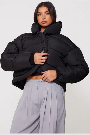 PRETTYLITTLETHING Quilted Asymmetric High Neck Puffer Jacket