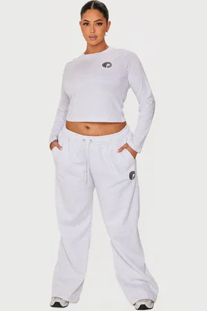 PRETTYLITTLETHING Plus Printed Wide Leg Joggers